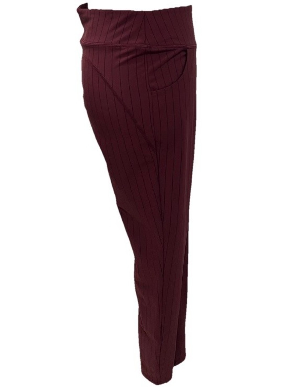Halara Flex™ High-Waisted Front Pocket Stripe 7/8 Leggings in a Burgundy M - Picture 3 of 5